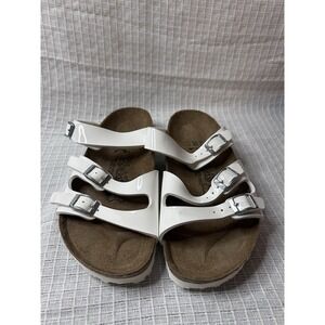 Birki's by Birkenstock White Three Strap Sandals Size 38 US 7